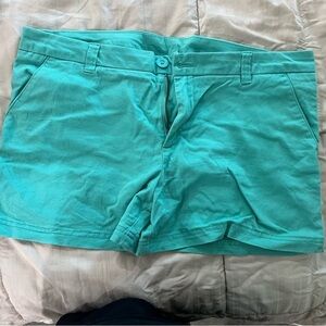 2 pairs BCG cargo shorts peach and teal